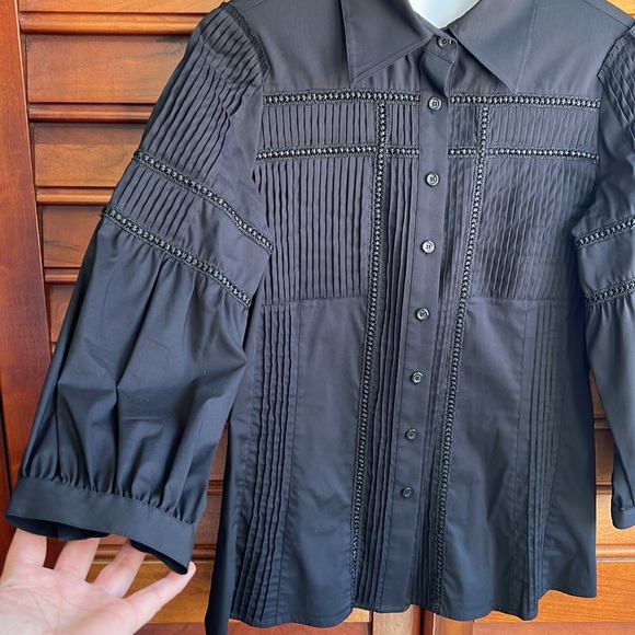 Black Button Down Top - Picture 3 of 7